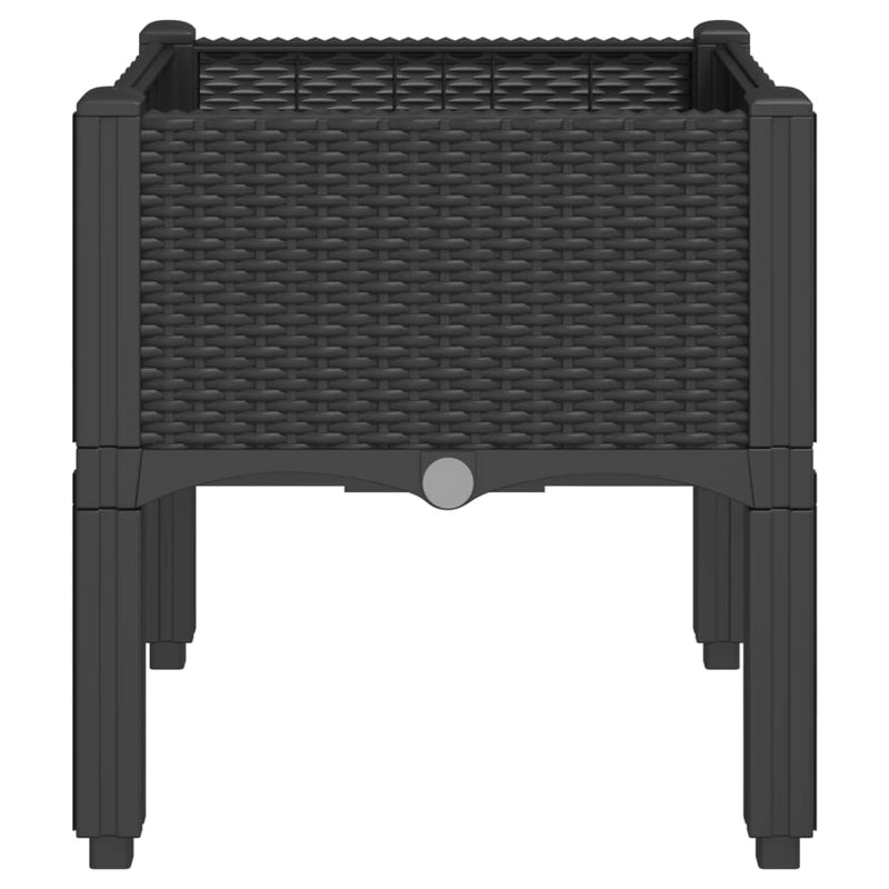 vidaXL Garden Planter with Legs Black 40x40x42 cm PP
