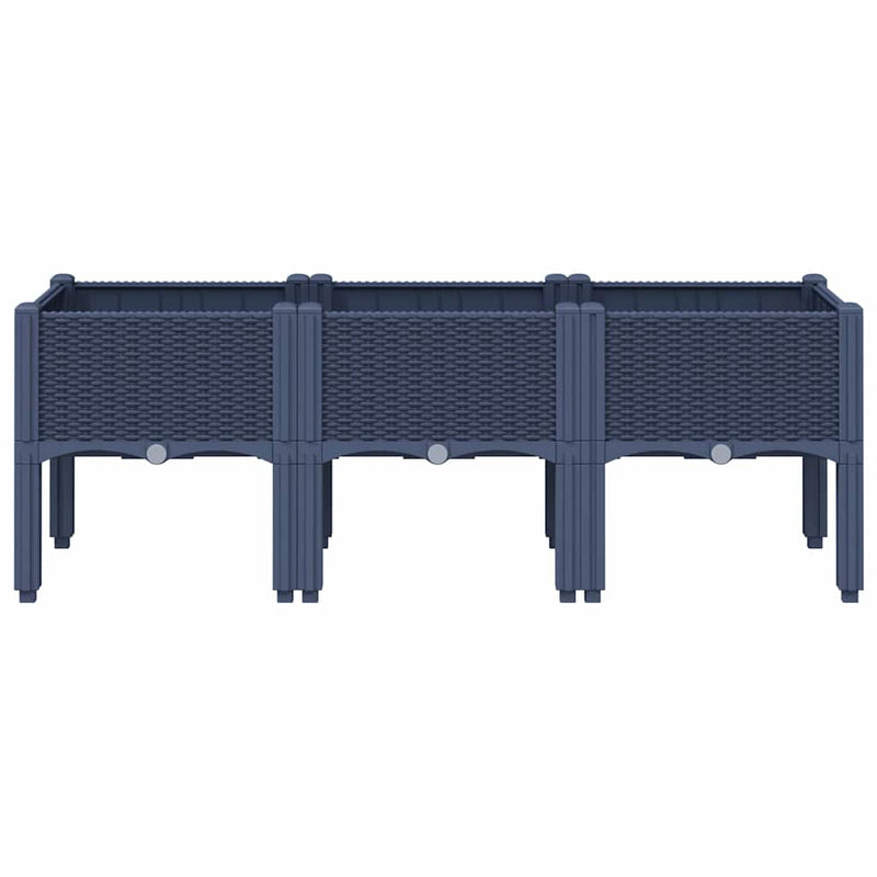 vidaXL Garden Planter with Legs Blue Grey 120x40x42 cm PP