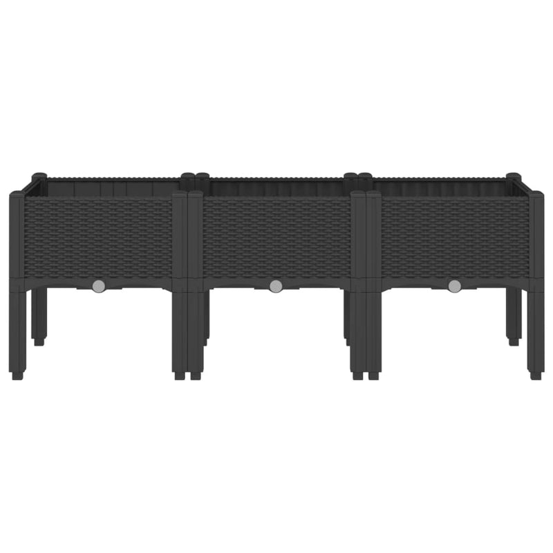 vidaXL Garden Planter with Legs Black 120x40x42 cm PP