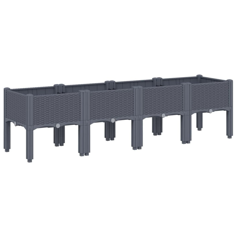 vidaXL Garden Planter with Legs Blue Grey 160x40x42 cm PP