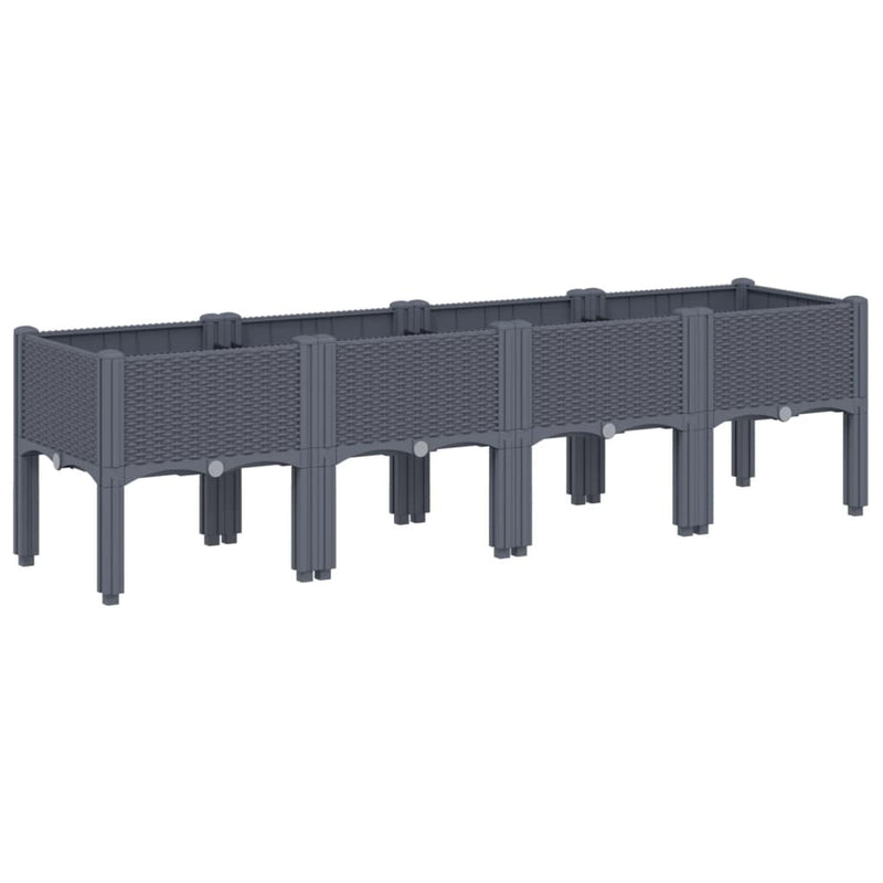 Garden Planter with Legs Grey 160x40x42 cm PP