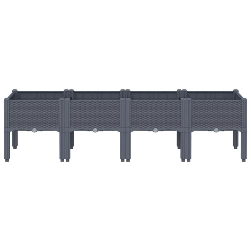 Garden Planter with Legs Grey 160x40x42 cm PP