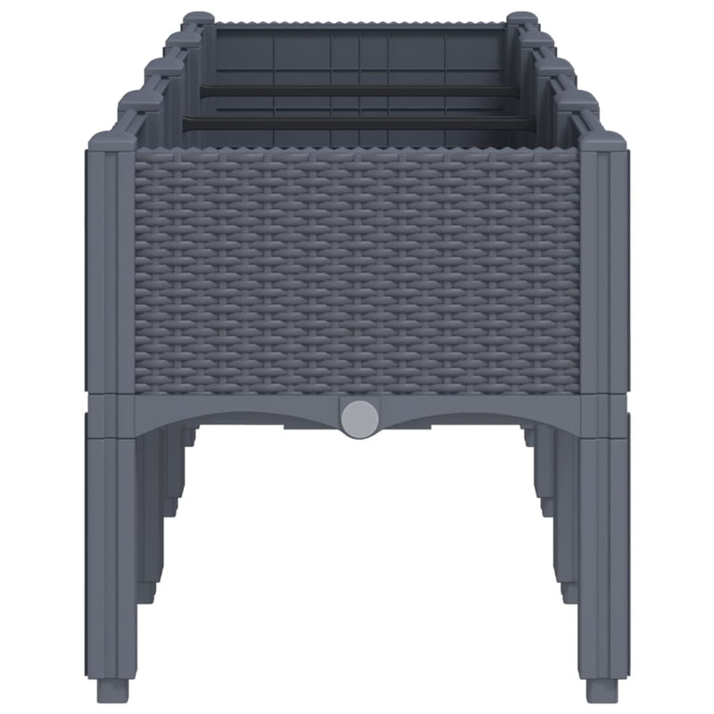 vidaXL Garden Planter with Legs Blue Grey 160x40x42 cm PP
