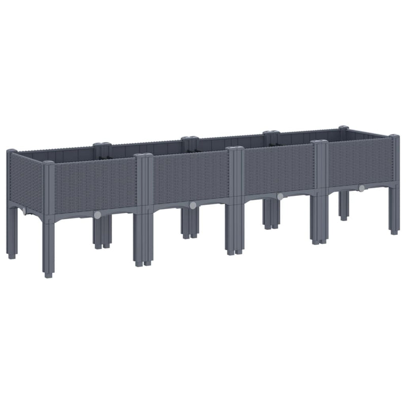 Garden Planter with Legs Grey 160x40x42 cm PP