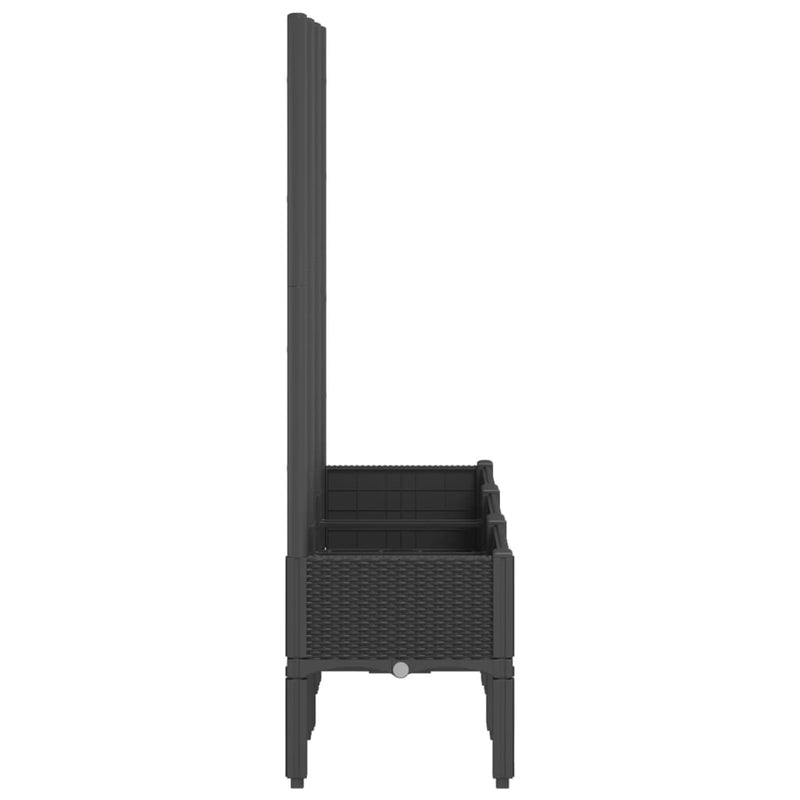vidaXL Garden Planter with Trellis Black 120x40x142 cm PP