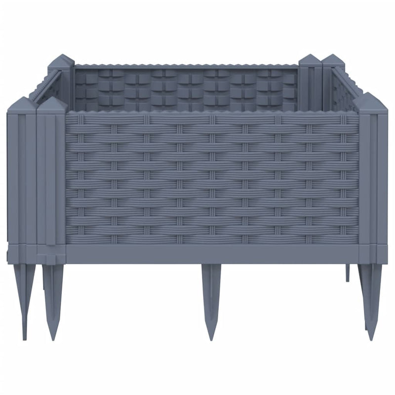 vidaXL Garden Planter with Pegs Blue Grey 42.5x42.5x28.5 cm PP