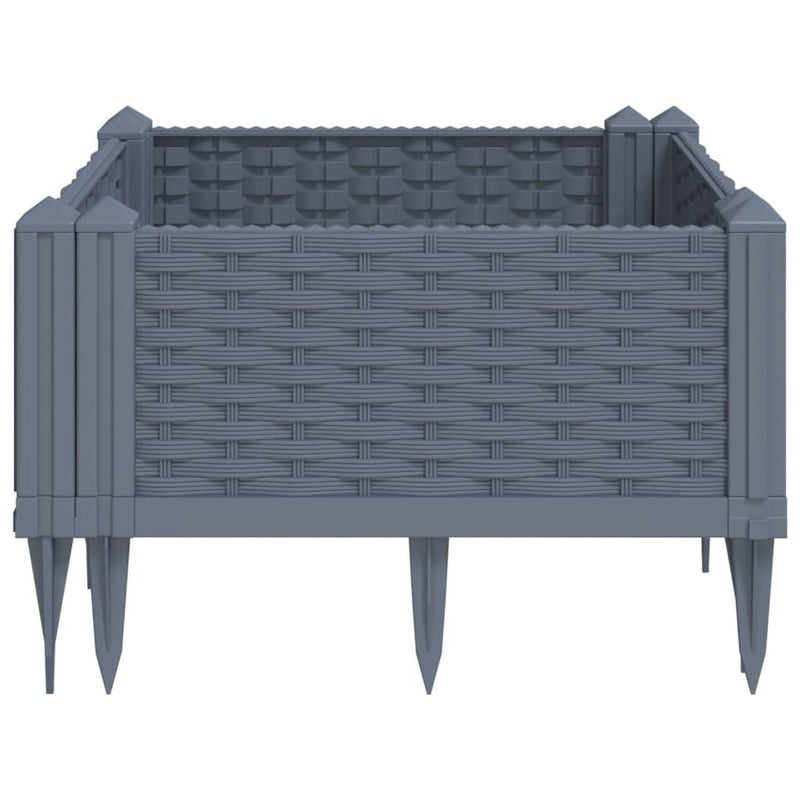 vidaXL Garden Planter with Pegs Blue Grey 42.5x42.5x28.5 cm PP