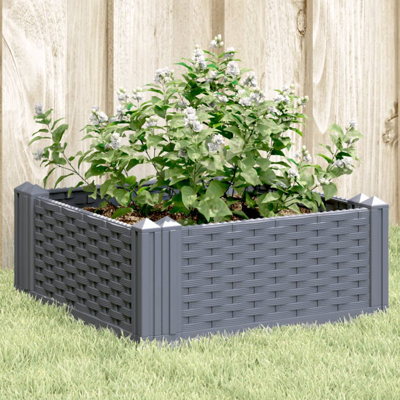 vidaXL Garden Planter with Pegs Blue Grey 42.5x42.5x28.5 cm PP