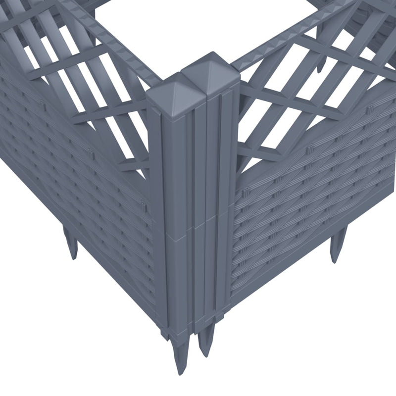 vidaXL Garden Planter with Pegs Blue Grey 43.5x43.5x43.5 cm PP