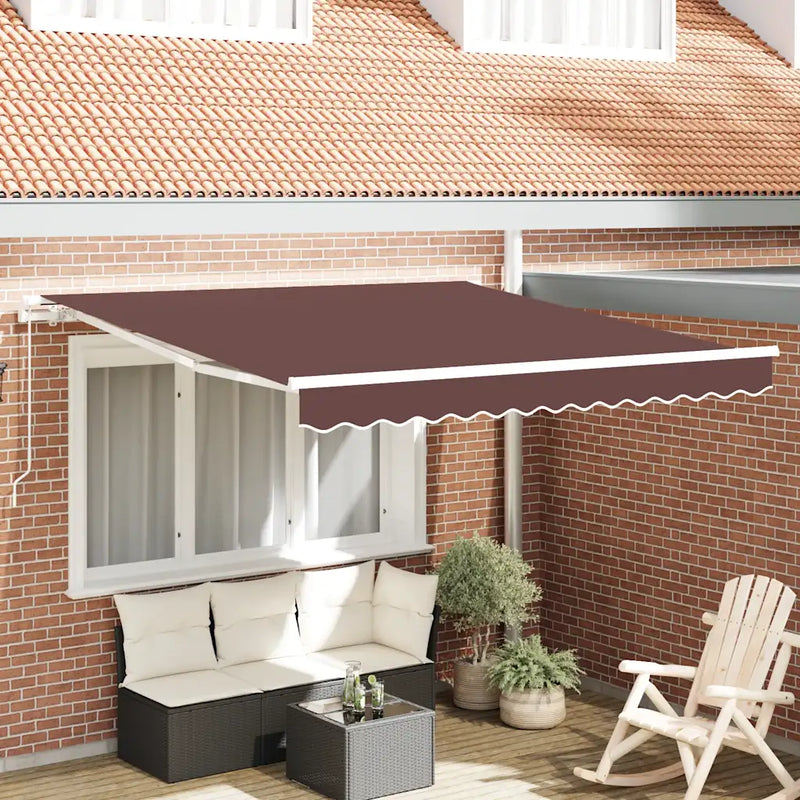 Manual Retractable Awning Brown 300x250 cm