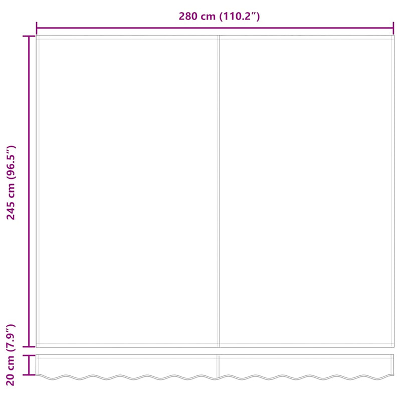 Manual Retractable Awning Anthracite&White 300x250 cm
