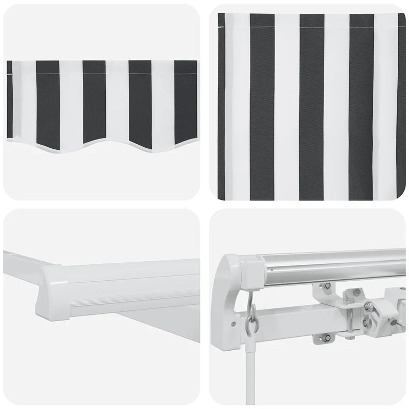 Manual Retractable Awning Anthracite&White 300x250 cm