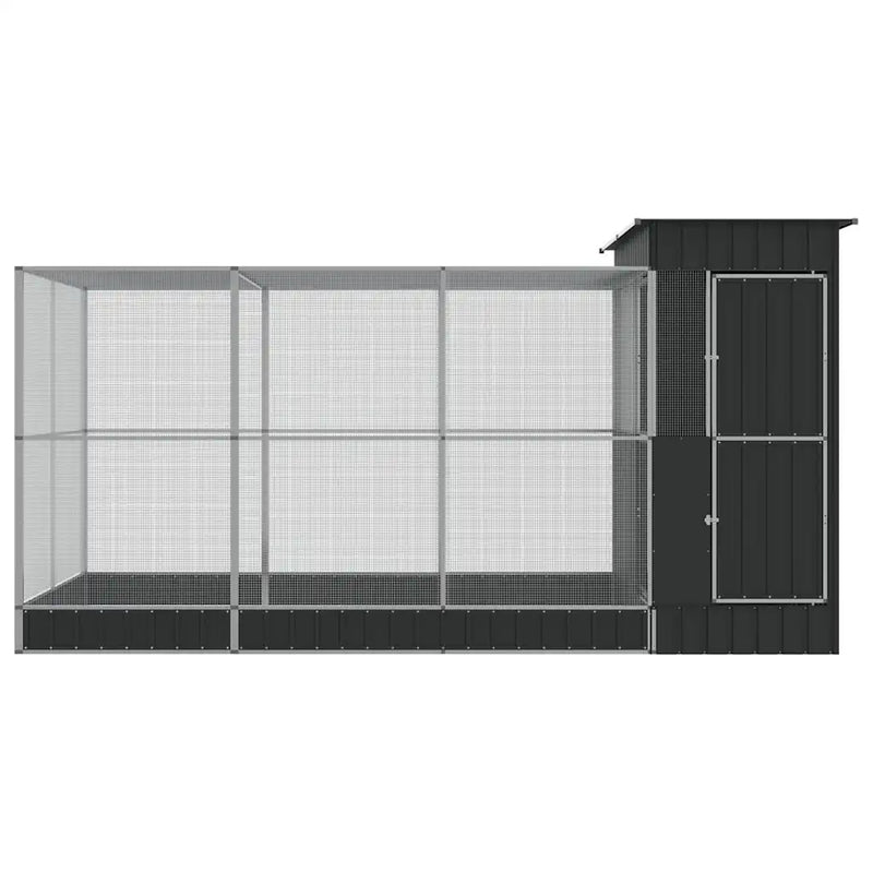 Aviary with Extension Silver 416x203x216 cm Steel