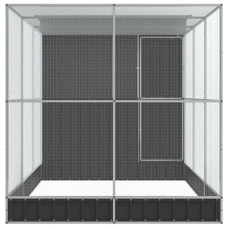 Aviary with Extension Silver 416x203x216 cm Steel