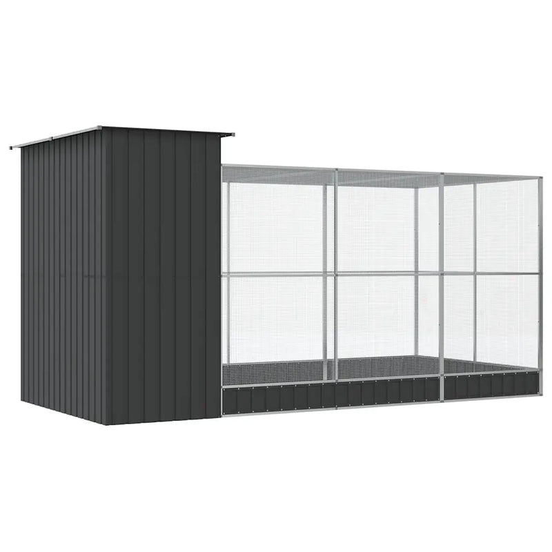 Aviary with Extension Silver 416x203x216 cm Steel