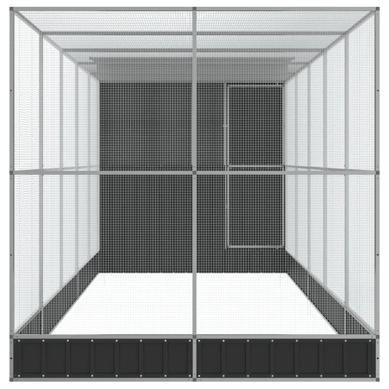Aviary with Extension Silver 623x203x216 cm Steel