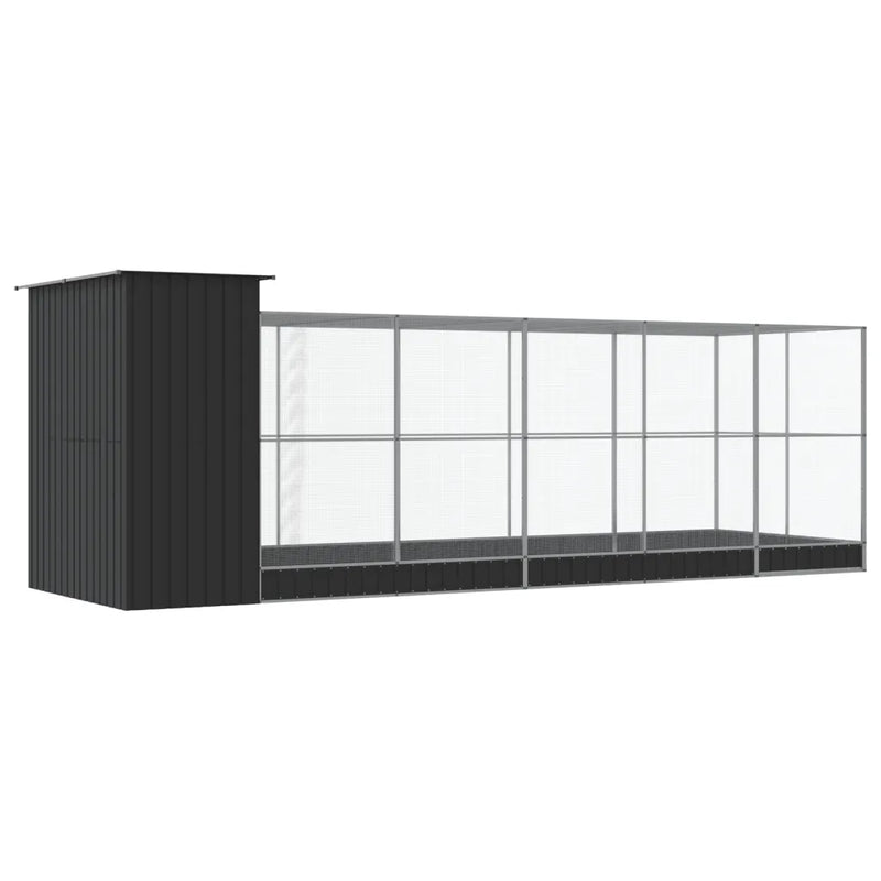 Aviary with Extension Silver 623x203x216 cm Steel