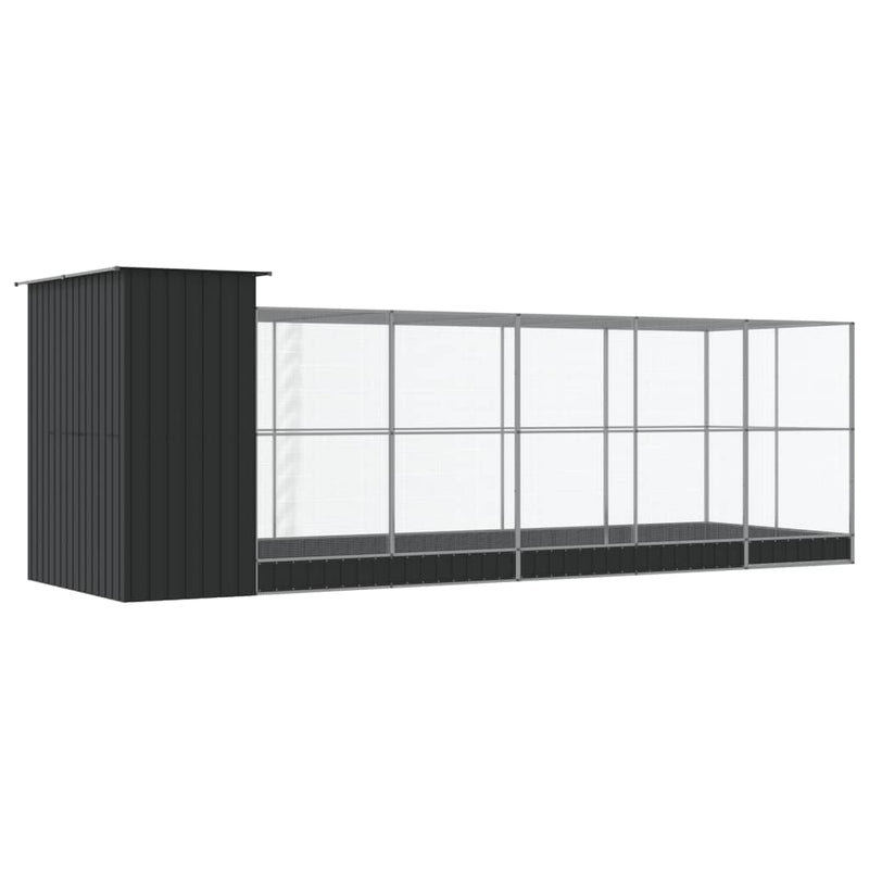 vidaXL Aviary with Extension Silver 623x203x216 cm Steel