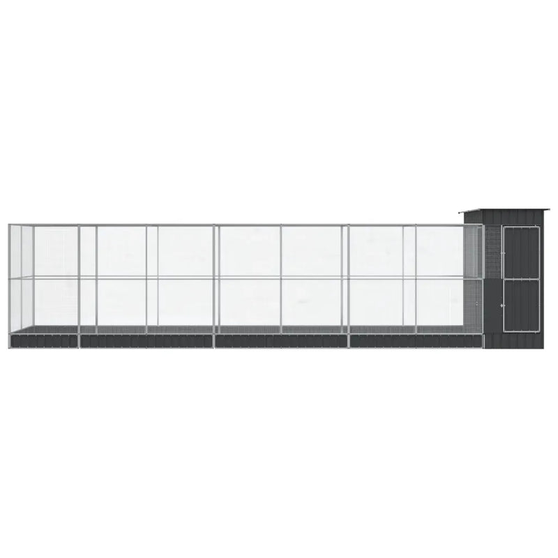Aviary with Extension Silver 830x203x216 cm Steel