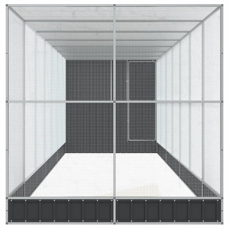 Aviary with Extension Silver 830x203x216 cm Steel