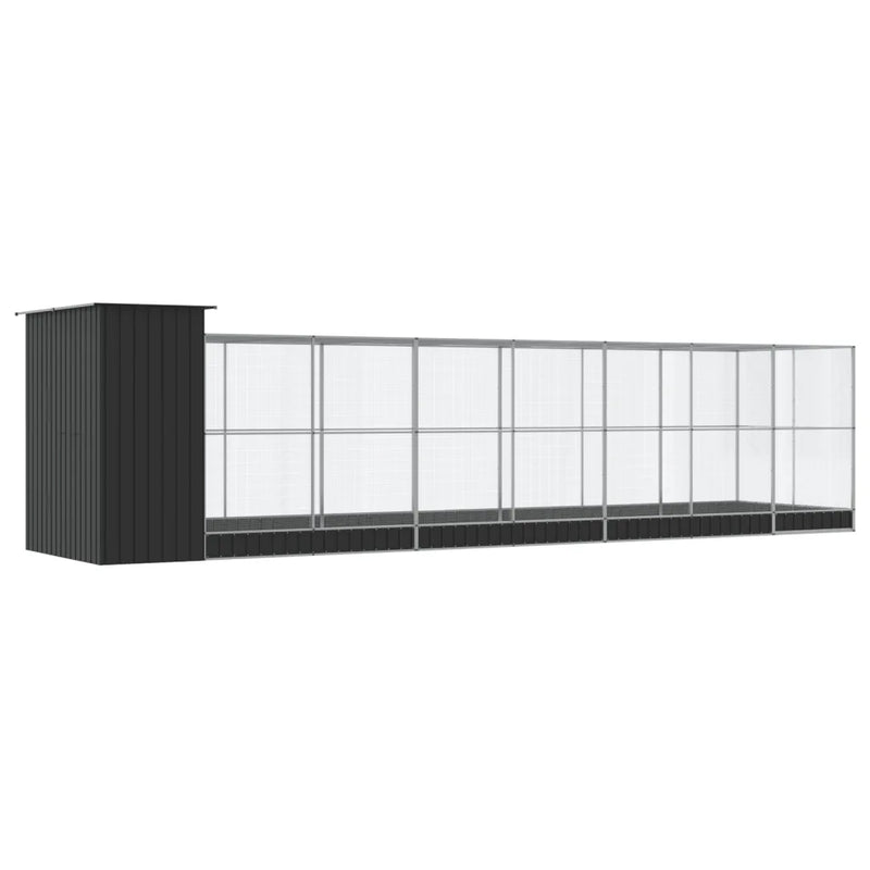 Aviary with Extension Silver 830x203x216 cm Steel