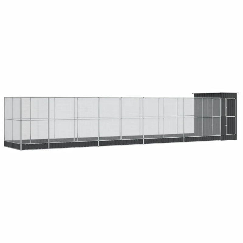 Aviary with Extension Silver 1037x203x216 cm Steel