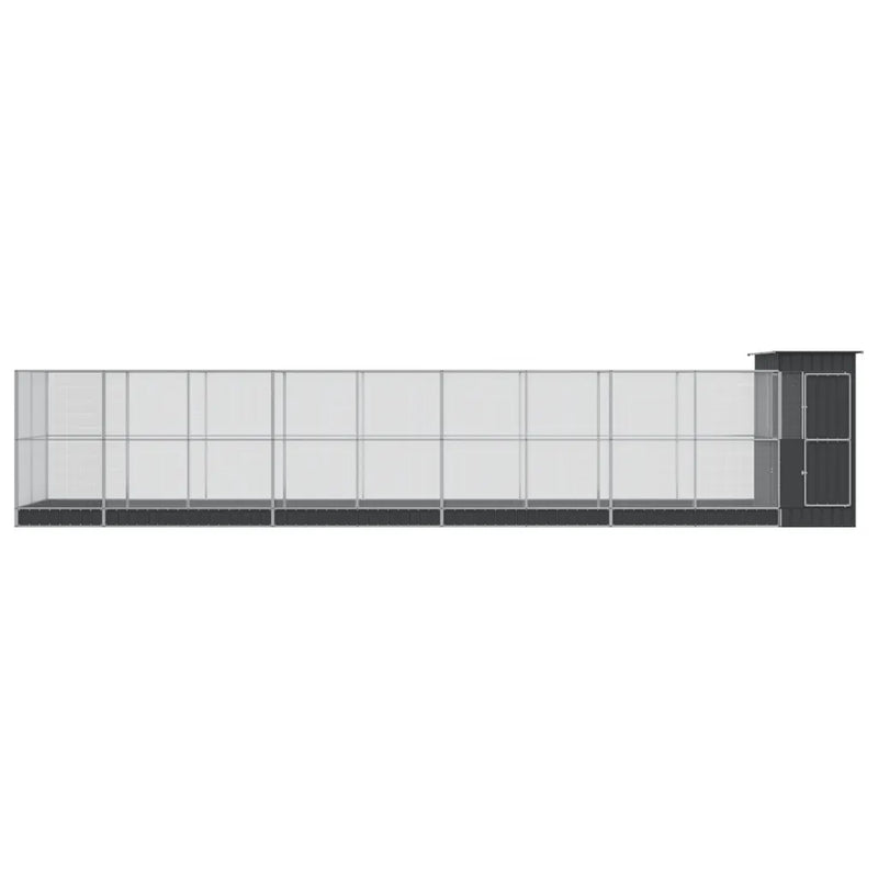 Aviary with Extension Silver 1037x203x216 cm Steel