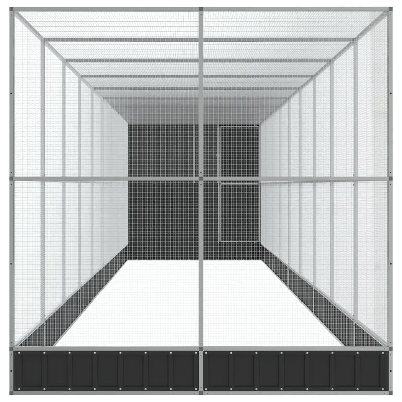Aviary with Extension Silver 1037x203x216 cm Steel