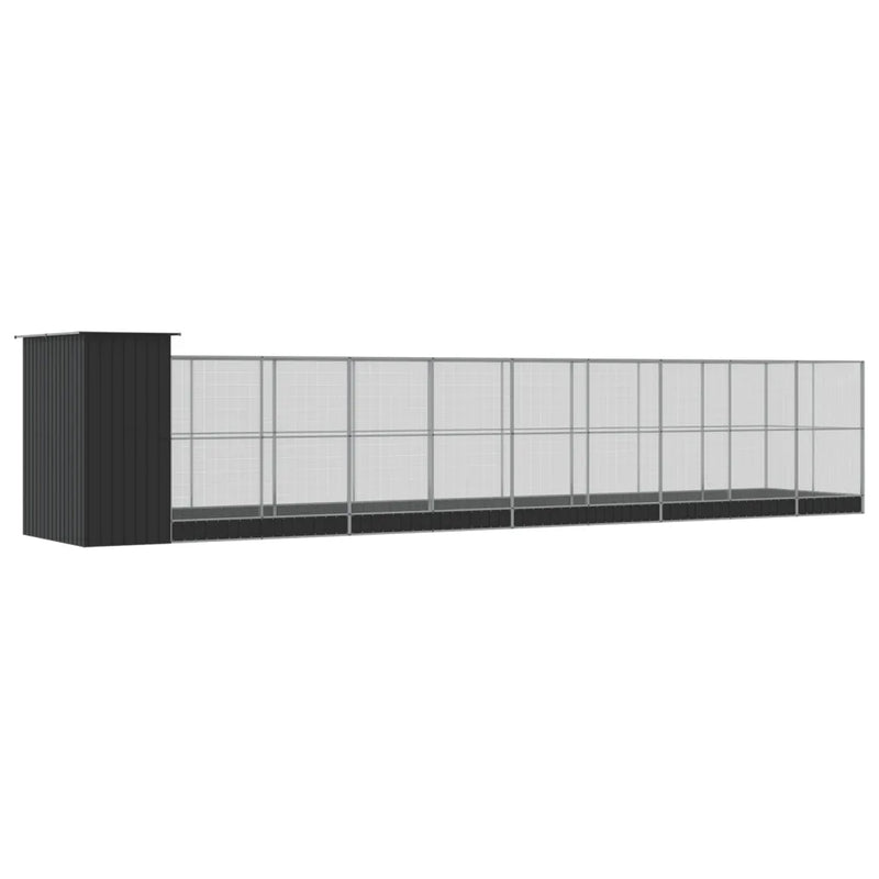 Aviary with Extension Silver 1037x203x216 cm Steel