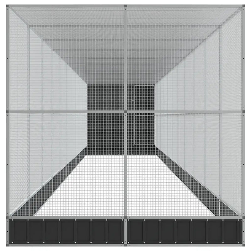 Aviary with Extension Silver 1244x203x216 cm Steel