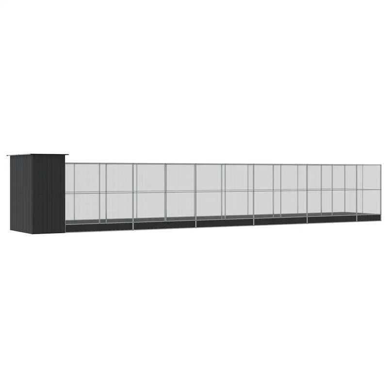Aviary with Extension Silver 1244x203x216 cm Steel