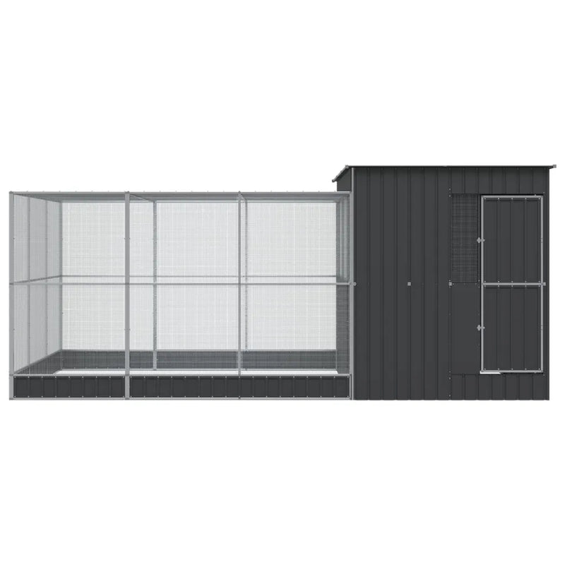 Aviary with Extension Silver 497x303x216 cm Steel
