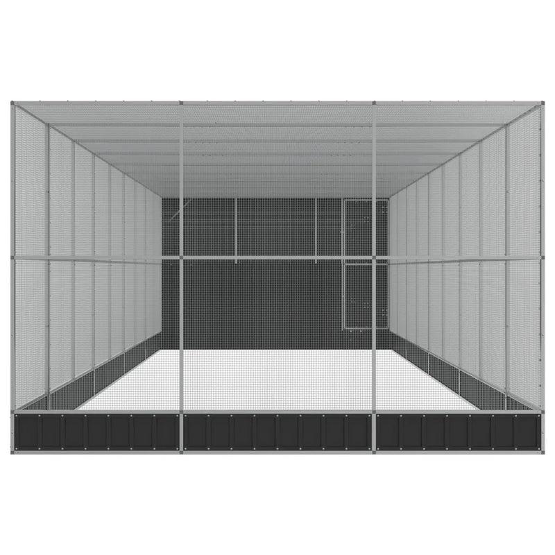 Aviary with Extension Silver 1118x303x216 cm Steel