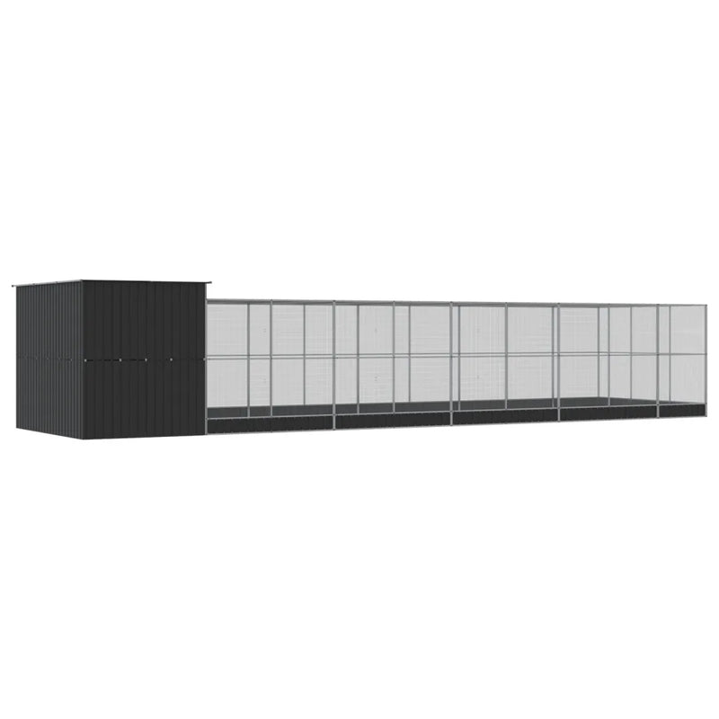 Aviary with Extension Silver 1118x303x216 cm Steel