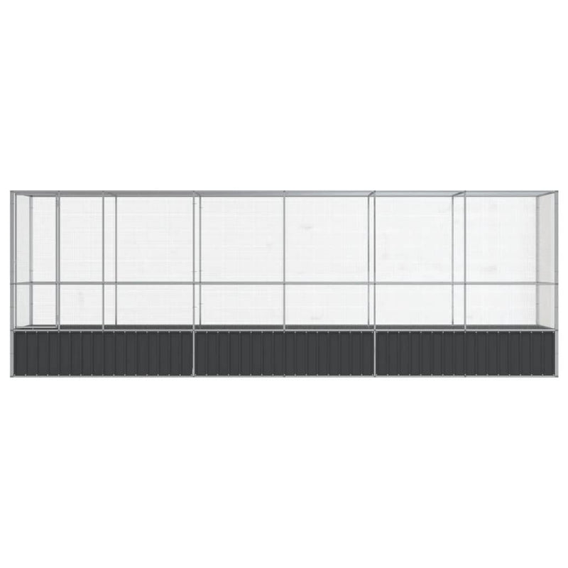 vidaXL Aviary with Extension Silver 626.5x107x212 cm Steel