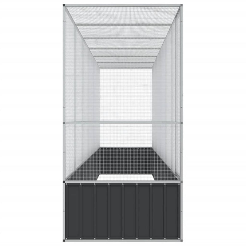vidaXL Aviary with Extension Silver 626.5x107x212 cm Steel