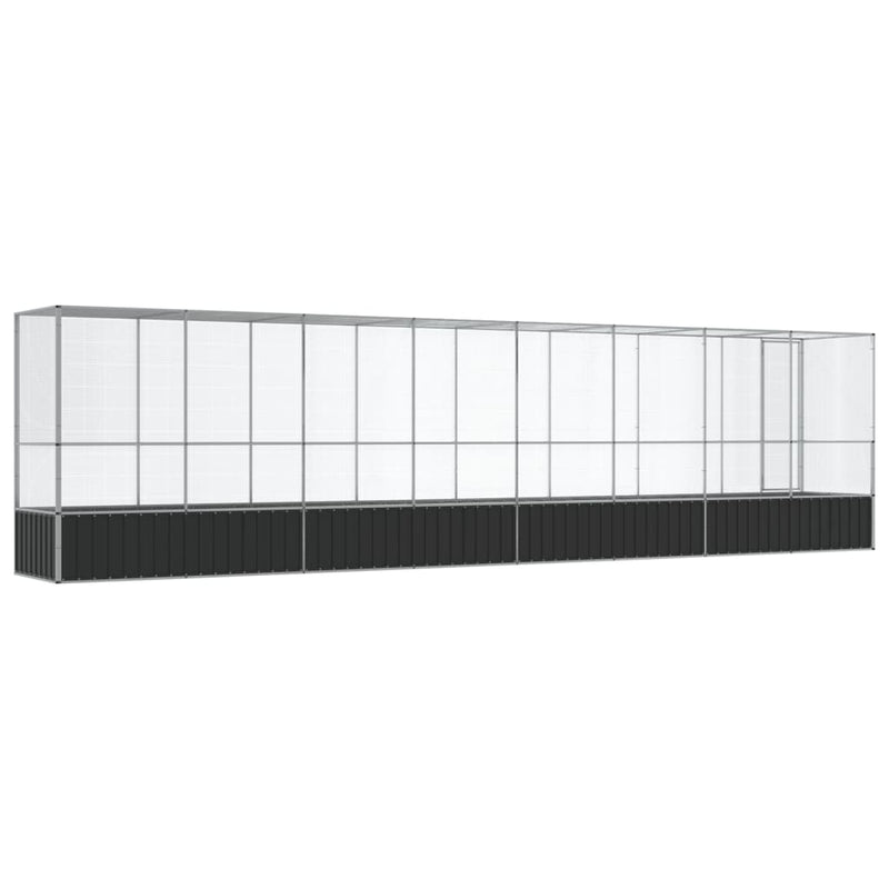 vidaXL Aviary with Extension Silver 834.5x107x212 cm Steel
