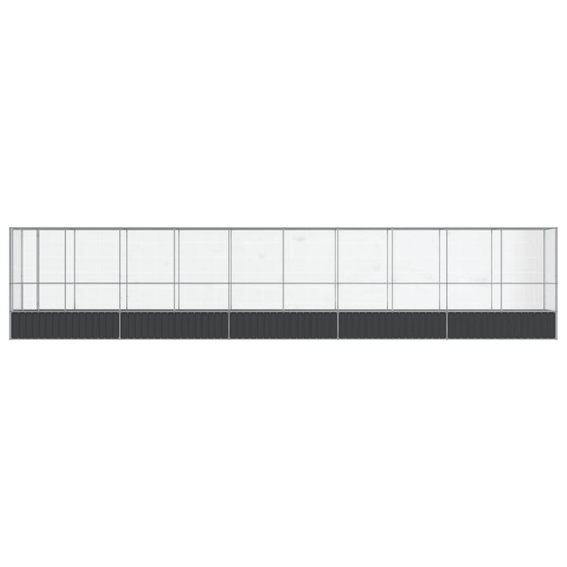 vidaXL Aviary with Extension Silver 1042.5x107x212 cm Steel