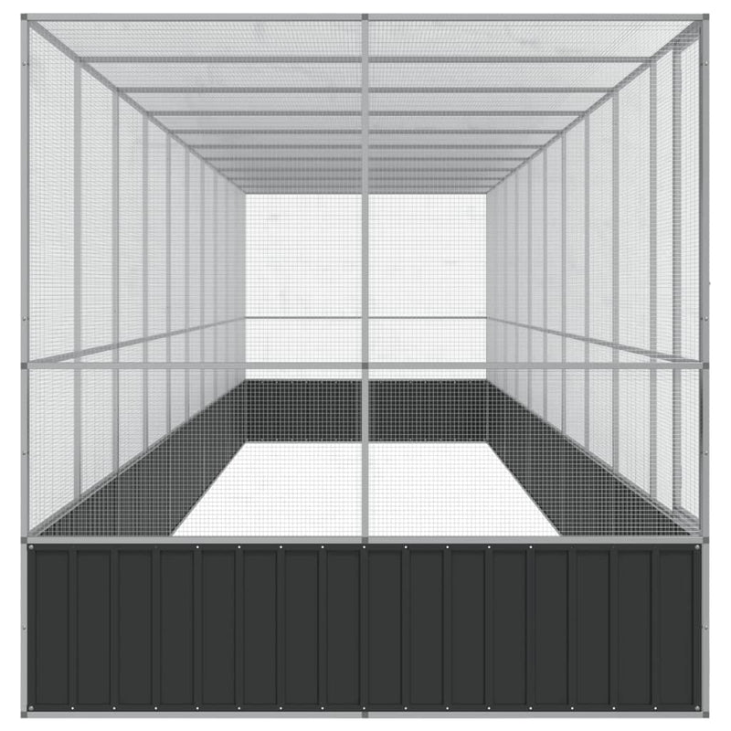 vidaXL Aviary with Extension Silver 1039x207x212 cm Steel