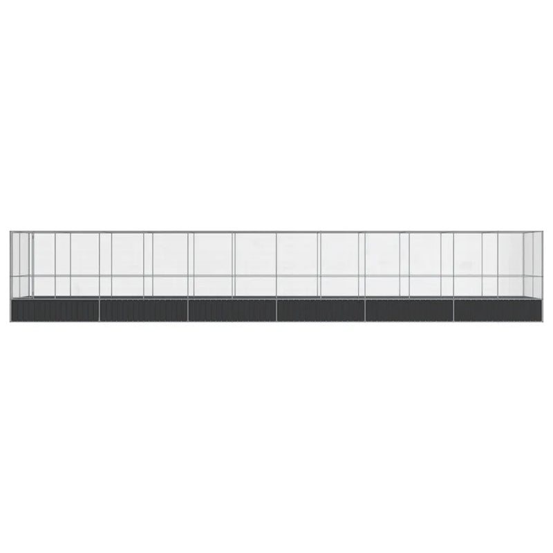 Aviary with Extension Silver 1246x207x212 cm Steel
