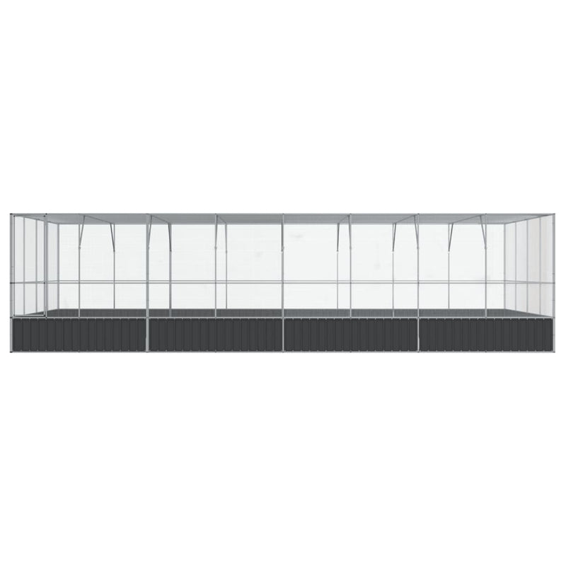 vidaXL Aviary with Extension Silver 832x414x212 cm Steel
