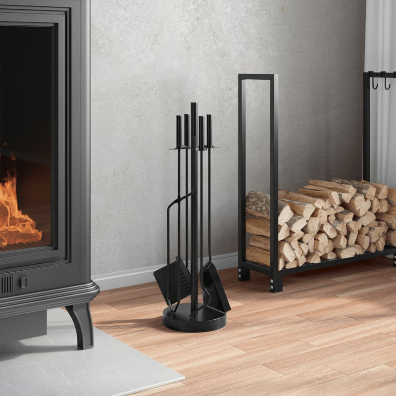 vidaXL 5 Piece Fireplace Tool Set 18x66 cm Steel