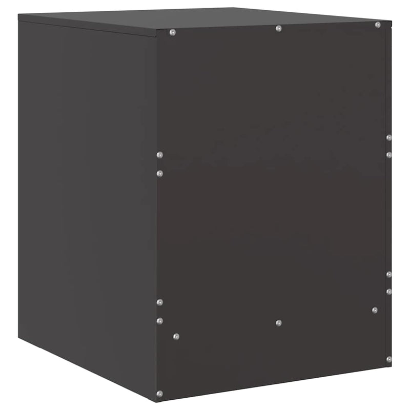 vidaXL Bedside Cabinets 2 pcs Black 34.5x39x44 cm Steel