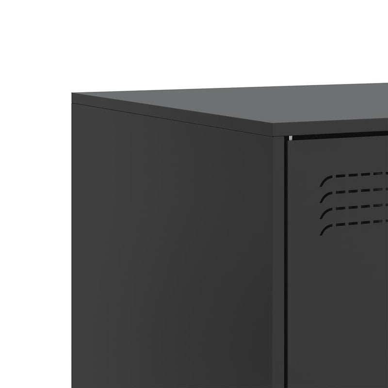 vidaXL TV Cabinets 2pcs Black 67x39x44 cm Steel