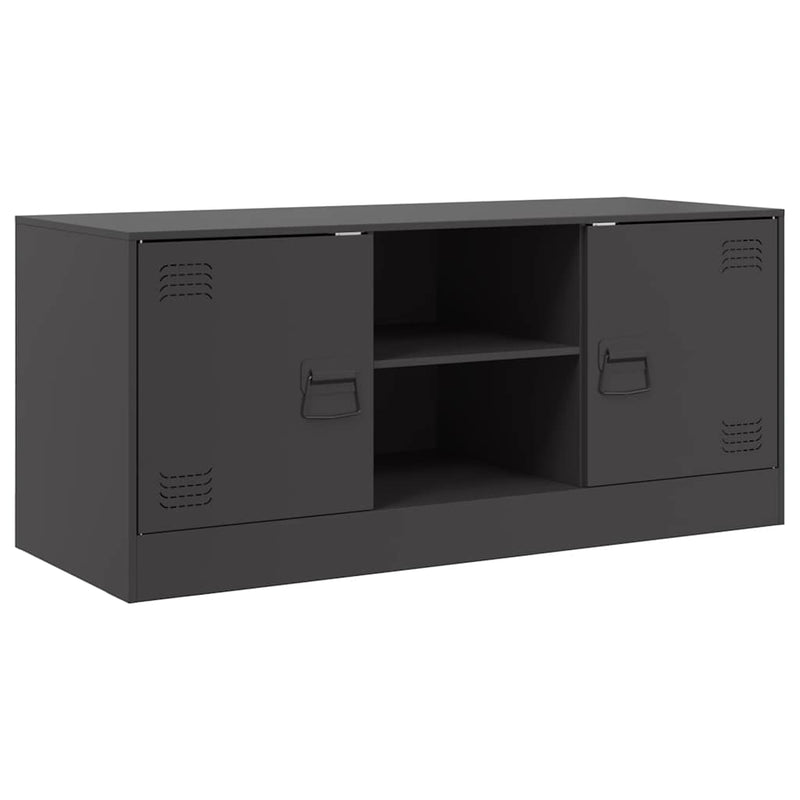 vidaXL TV Cabinet Black 99x39x44 cm Steel