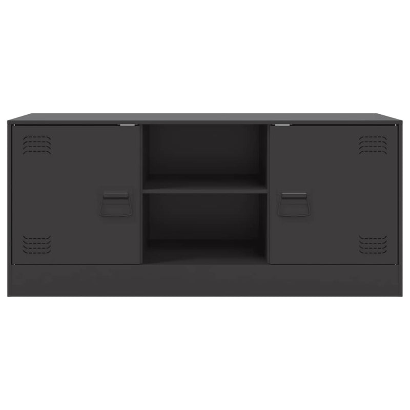 vidaXL TV Cabinet Black 99x39x44 cm Steel