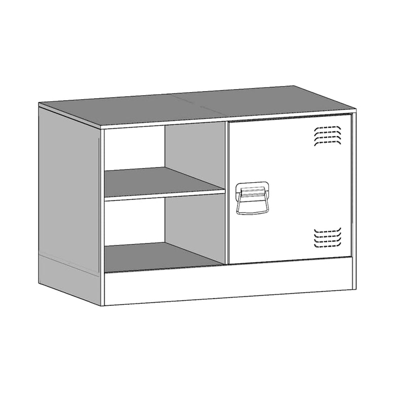 vidaXL TV Cabinets 2 pcs Black 67x39x44 cm Steel