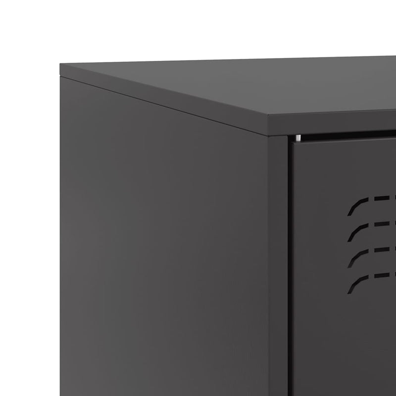 vidaXL TV Cabinets 2 pcs Black 67x39x44 cm Steel