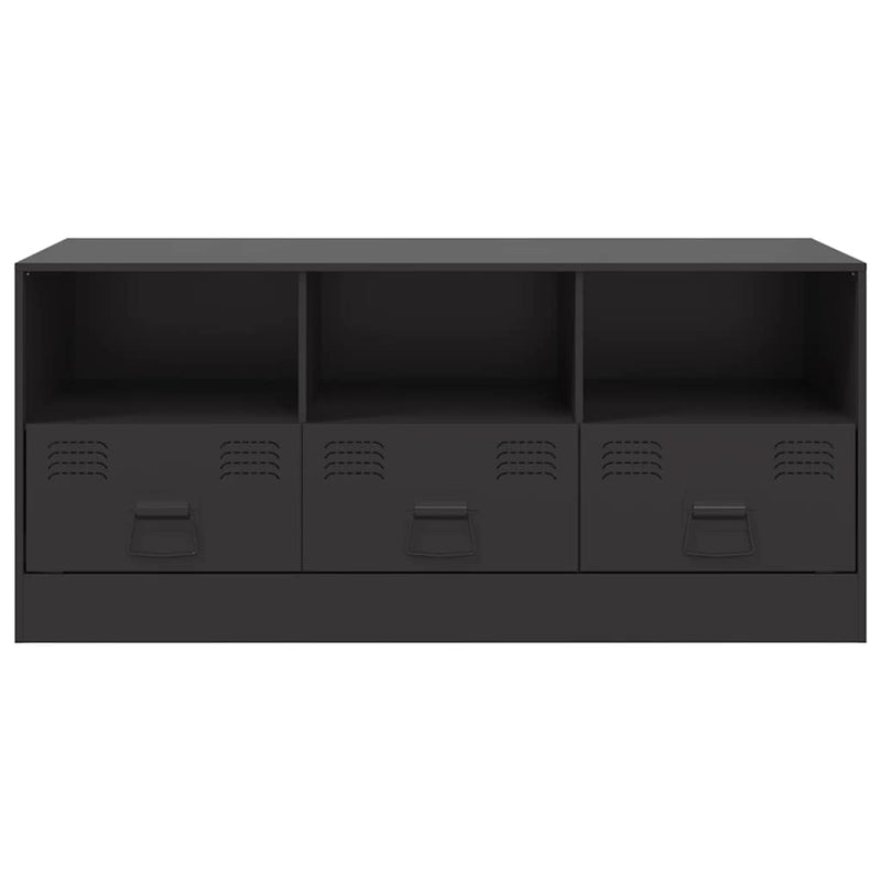 vidaXL TV Cabinet Black 99x39x44 cm Steel