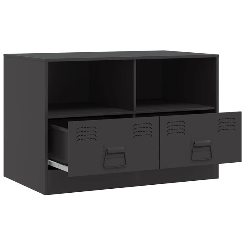 vidaXL TV Cabinets 2 pcs Black 67x39x44 cm Steel